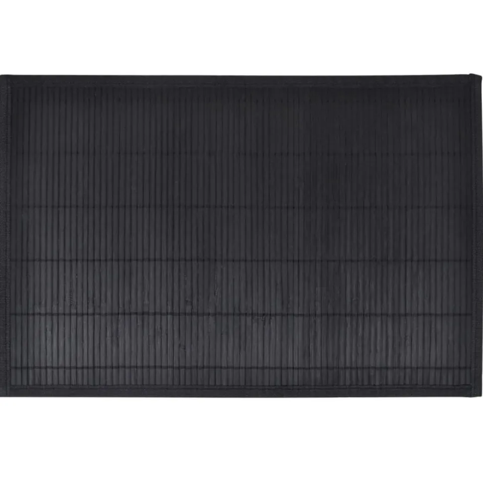 6 Placemats bamboe 30 x 45 cm zwart