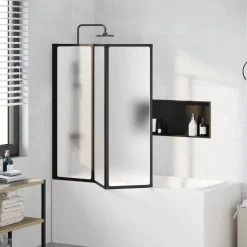 Badscherm 3 panelen vouwbaar 117 x 120 cm