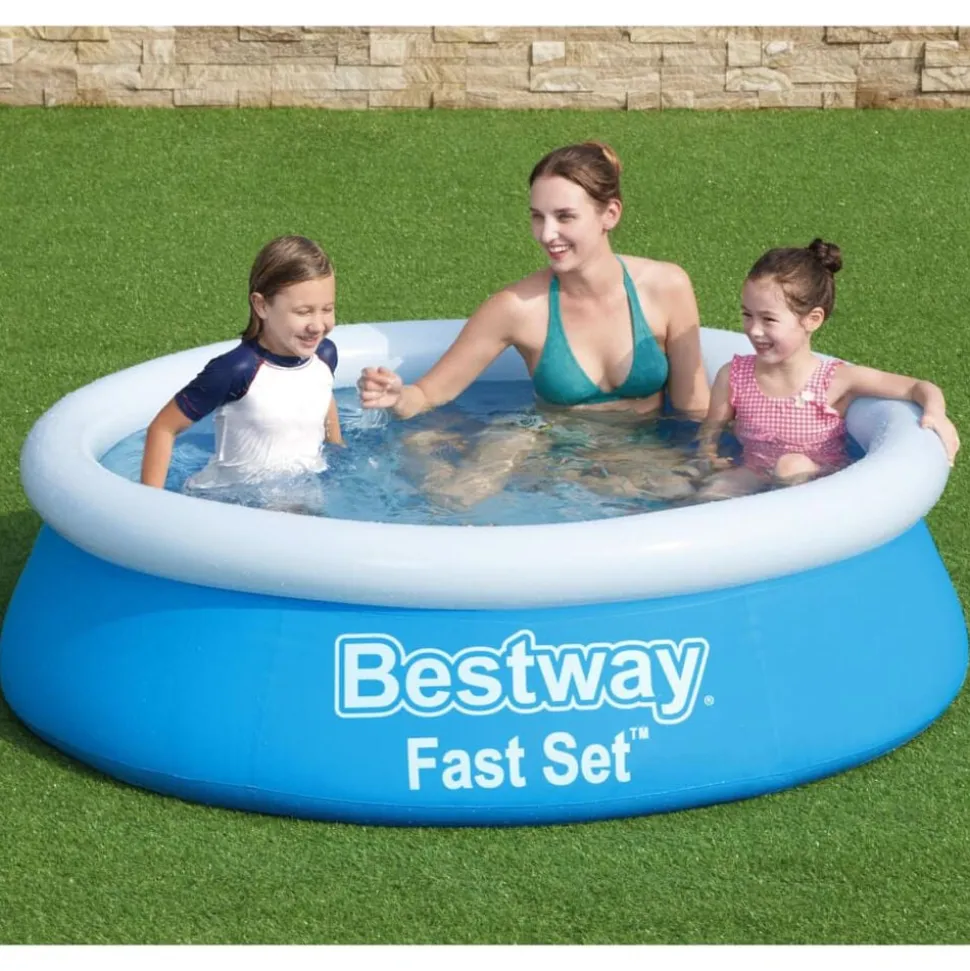 Bestway Fast Set Zwembad opblaasbaar rond 183x51 cm blauw