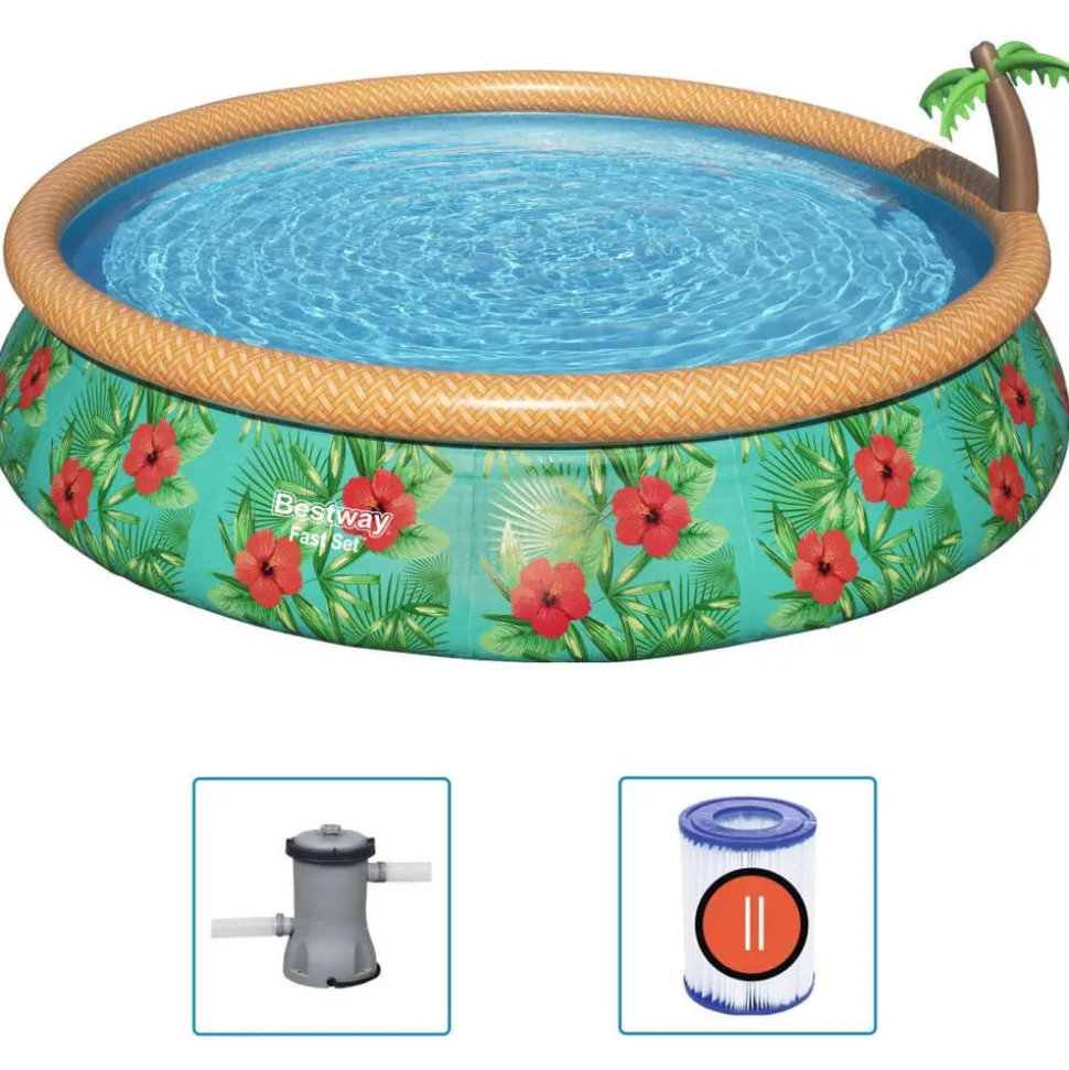 Bestway Fast Set Zwembadset Paradise Palms opblaasbaar 457x84 cm