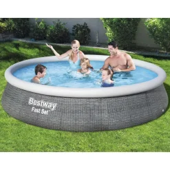 Bestway Fast Set Zwembadset met pomp opblaasbaar 396x84 cm