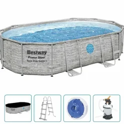 Bestway Power Steel Zwembadset ovaal 488x305x107 cm