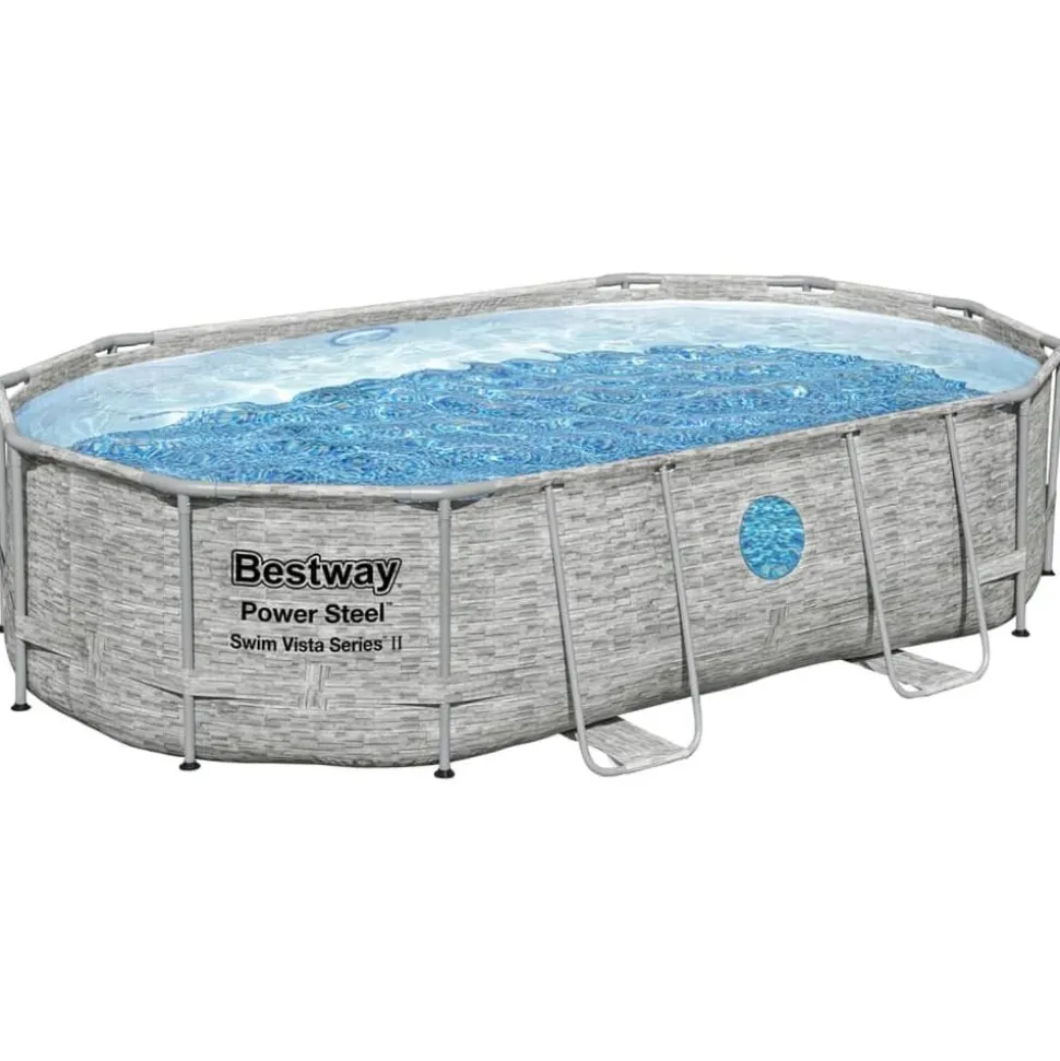 Bestway Power Steel Zwembadset ovaal 488x305x107 cm