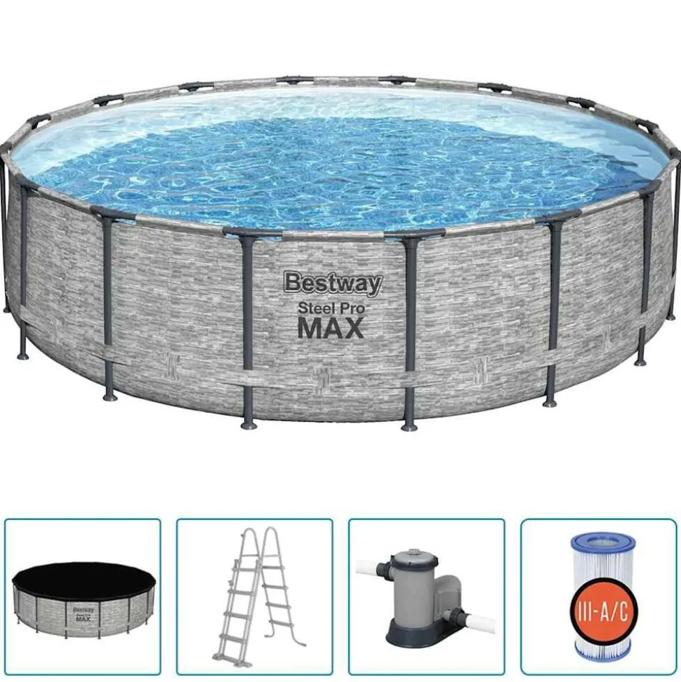 Bestway Power Steel Zwembad rond 488x122 cm