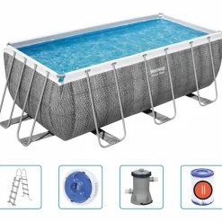 Bestway Power Steel Zwembadset rechthoekig 412x201x122 cm