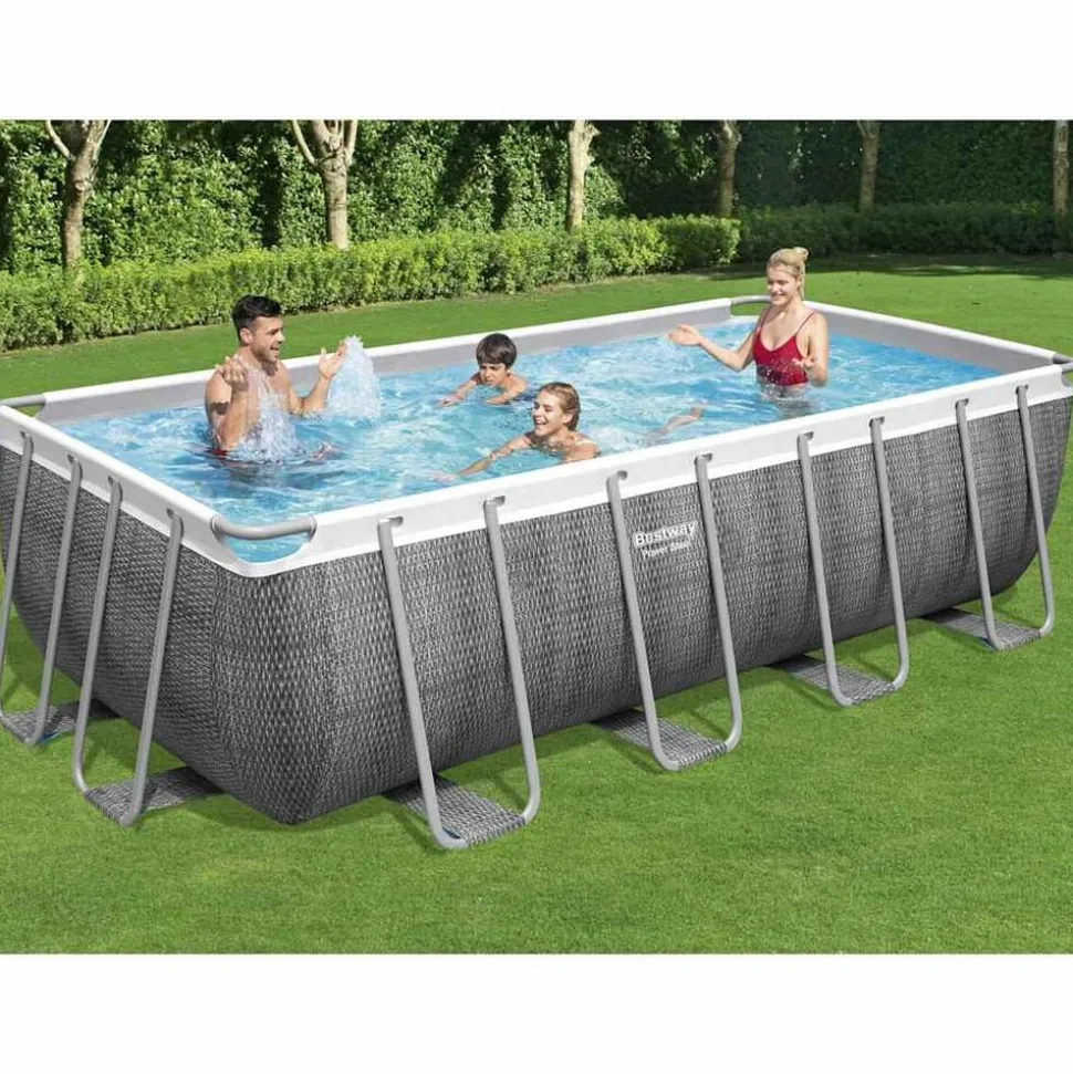 Bestway Power Steel Zwembadset rechthoekig 488x244x122 cm