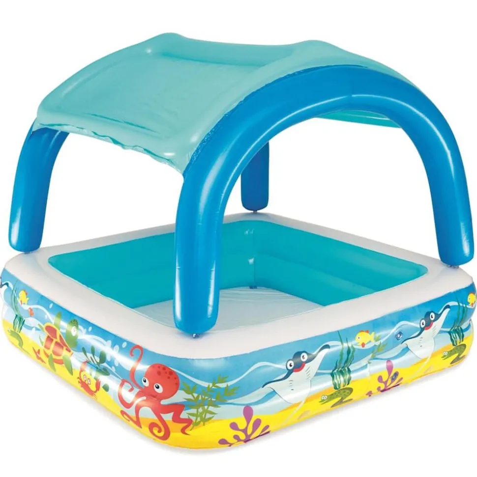 Bestway Speelzwembad met overkapping 140x140x114 cm blauw 52192