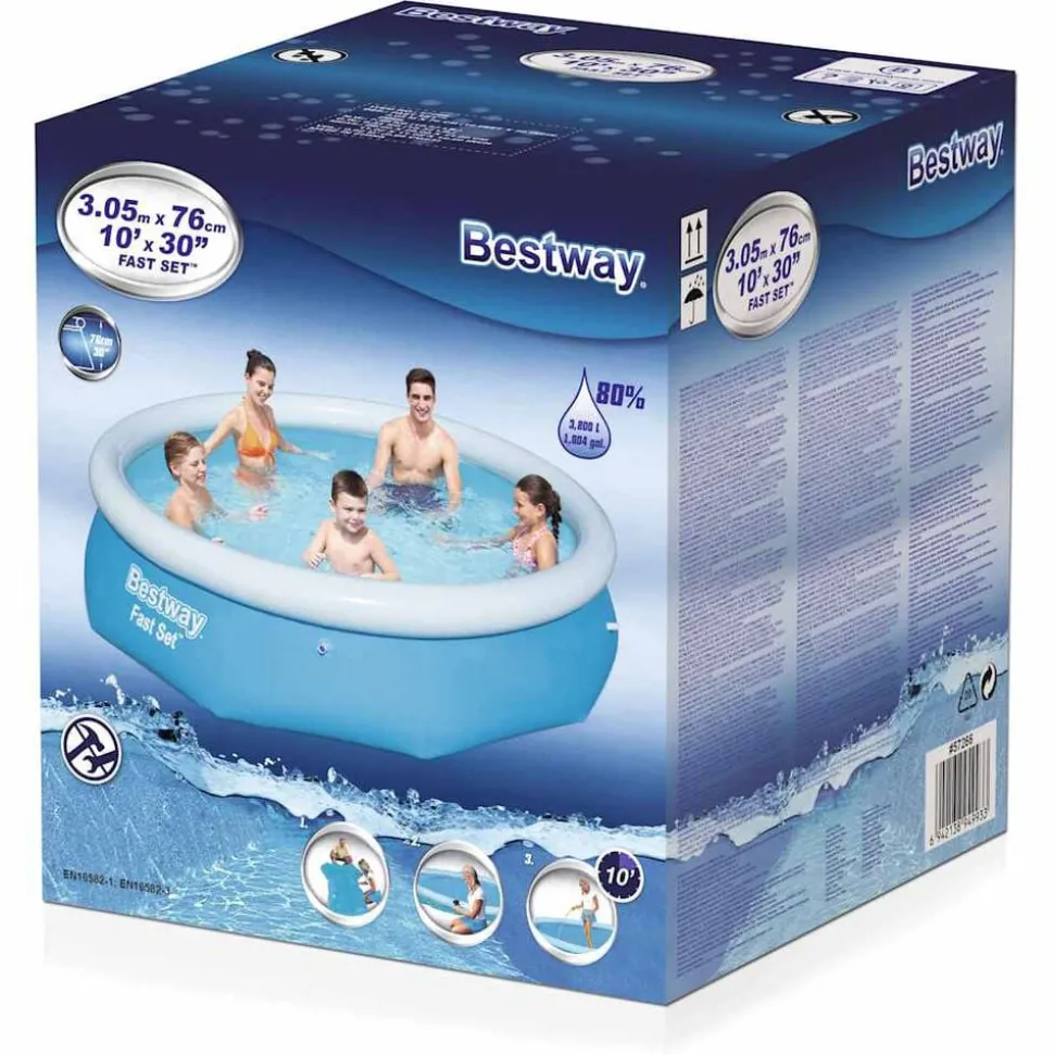 Bestway Zwembad Fast Set opblaasbaar rond 305x76 cm 57266
