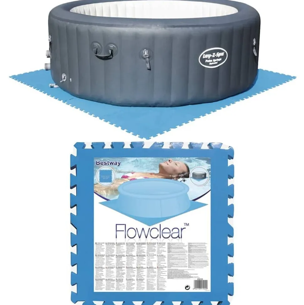 Bestway Zwembadbodembeschermers 8 st blauw 58220
