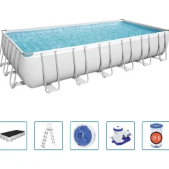 Bestway Zwembadset Power Steel rechthoekig 732x366x132 cm