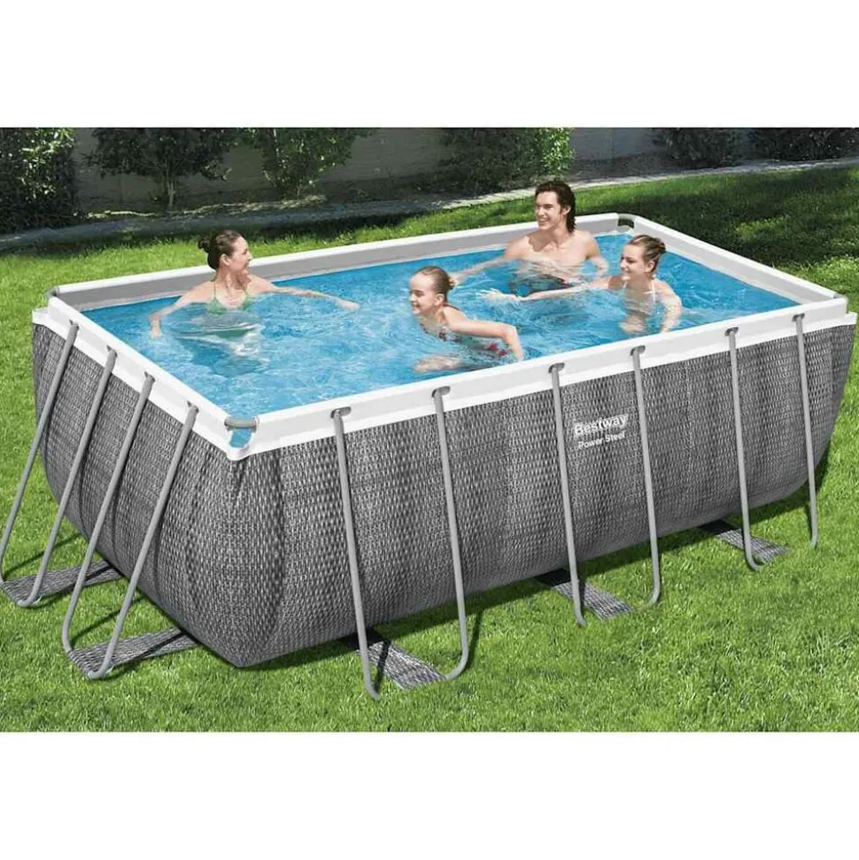 Bestway Zwembadset Power Steel rechthoekig 412x201x122 cm