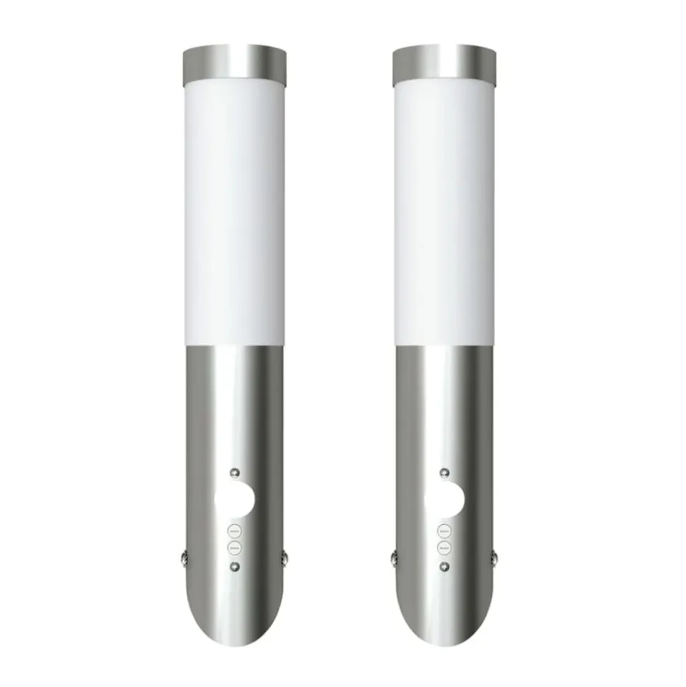 Buitenlamp RVS Enego met sensor (2 stuks)