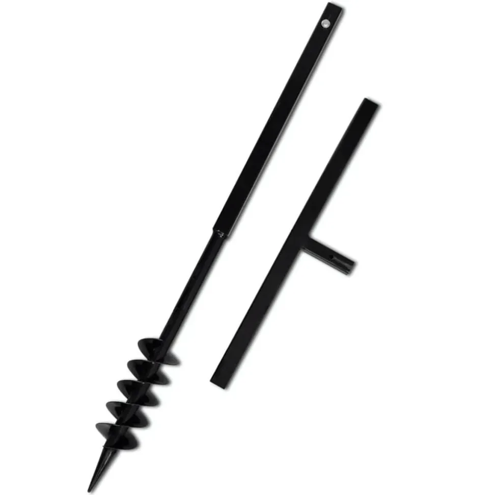 Grondboor met handvat en schroefkop (dubbele schroef) 80 mm (zwart)