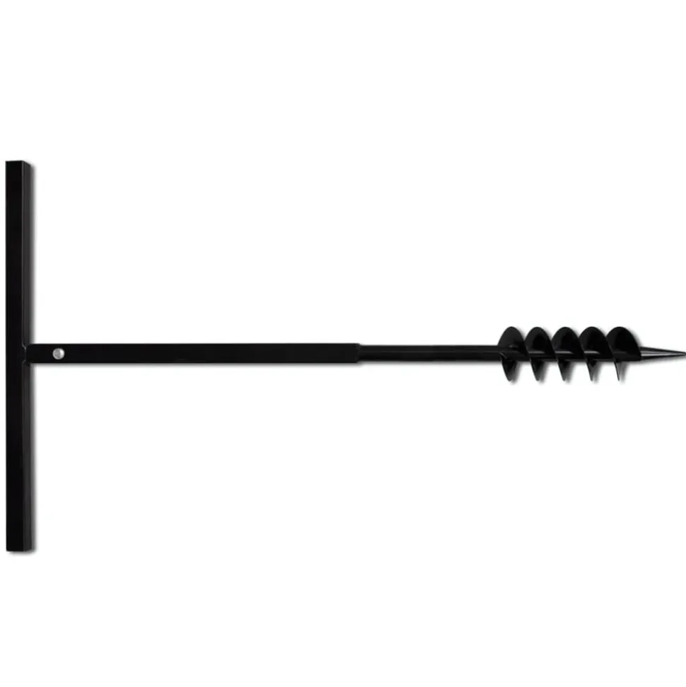 Grondboor met handvat en schroefkop (dubbele schroef) 80 mm (zwart)