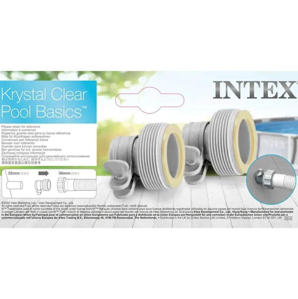 Intex Adapters B 2 st voor slangen 32 mm naar 38 mm
