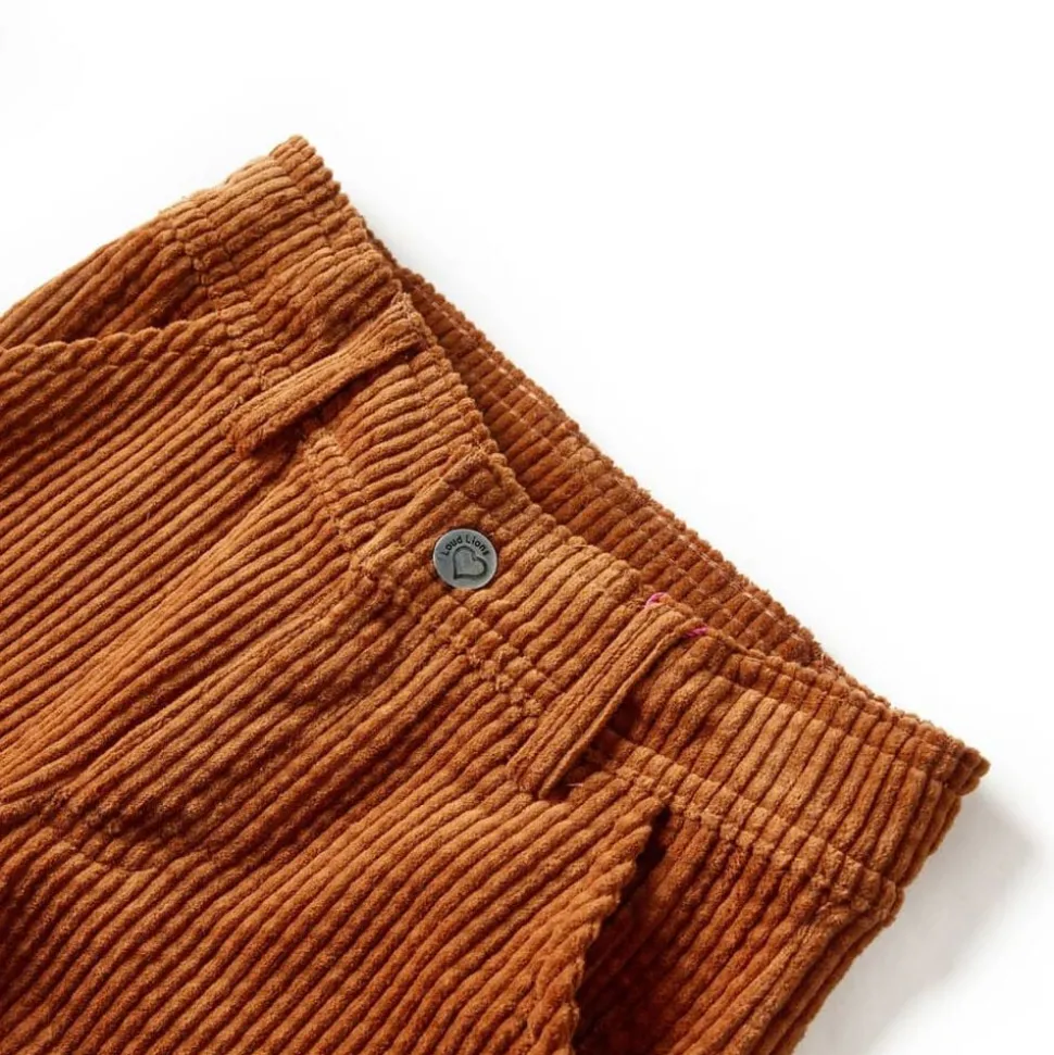 Kinderbroek 92 ribfluweel cognackleurig