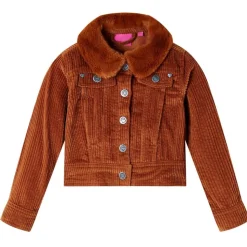 Kinderjas 92 ribfluweel cognackleurig