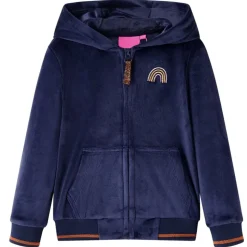 Kinderjas met capuchon 92 marineblauw