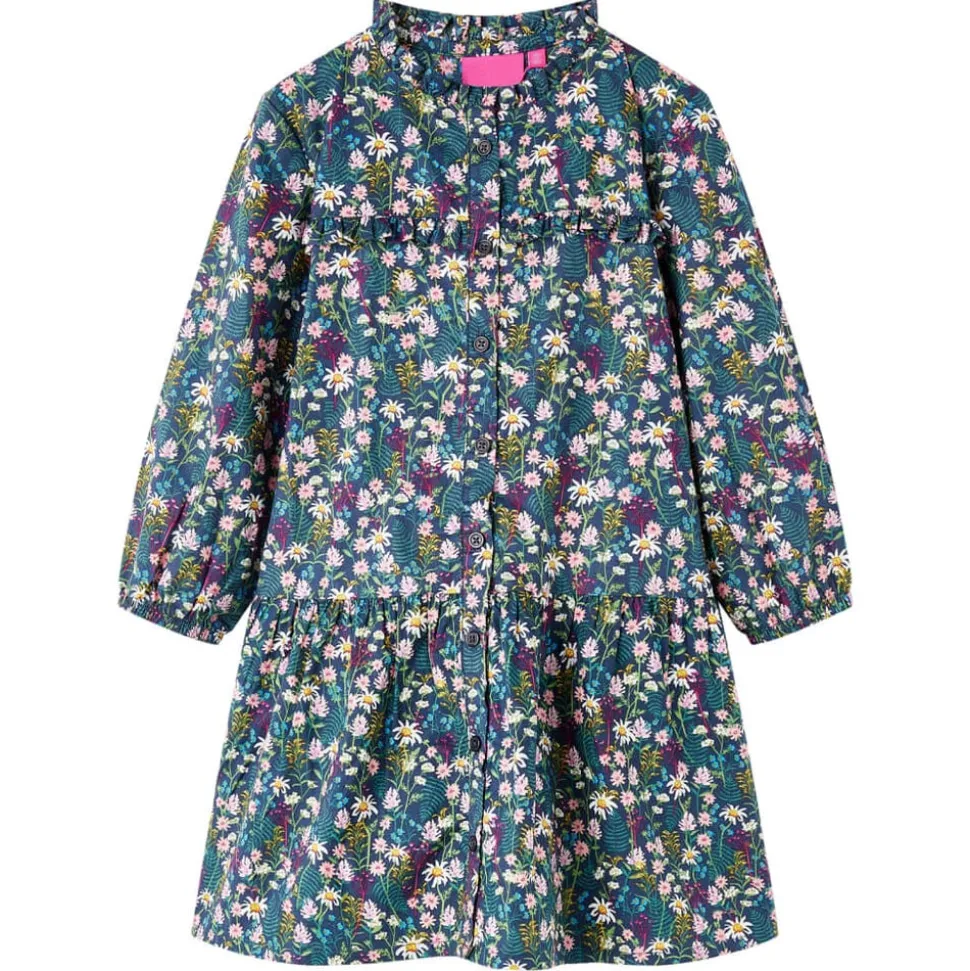 Kinderjurk met lange mouwen 92 donkerblauw