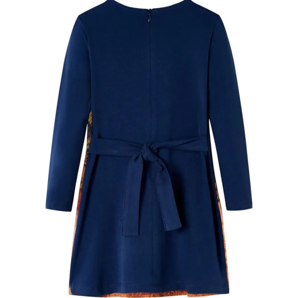 Kinderjurk met lange mouwen 104 marineblauw