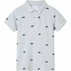 Kinderpoloshirt 92 gemêleerd grijs