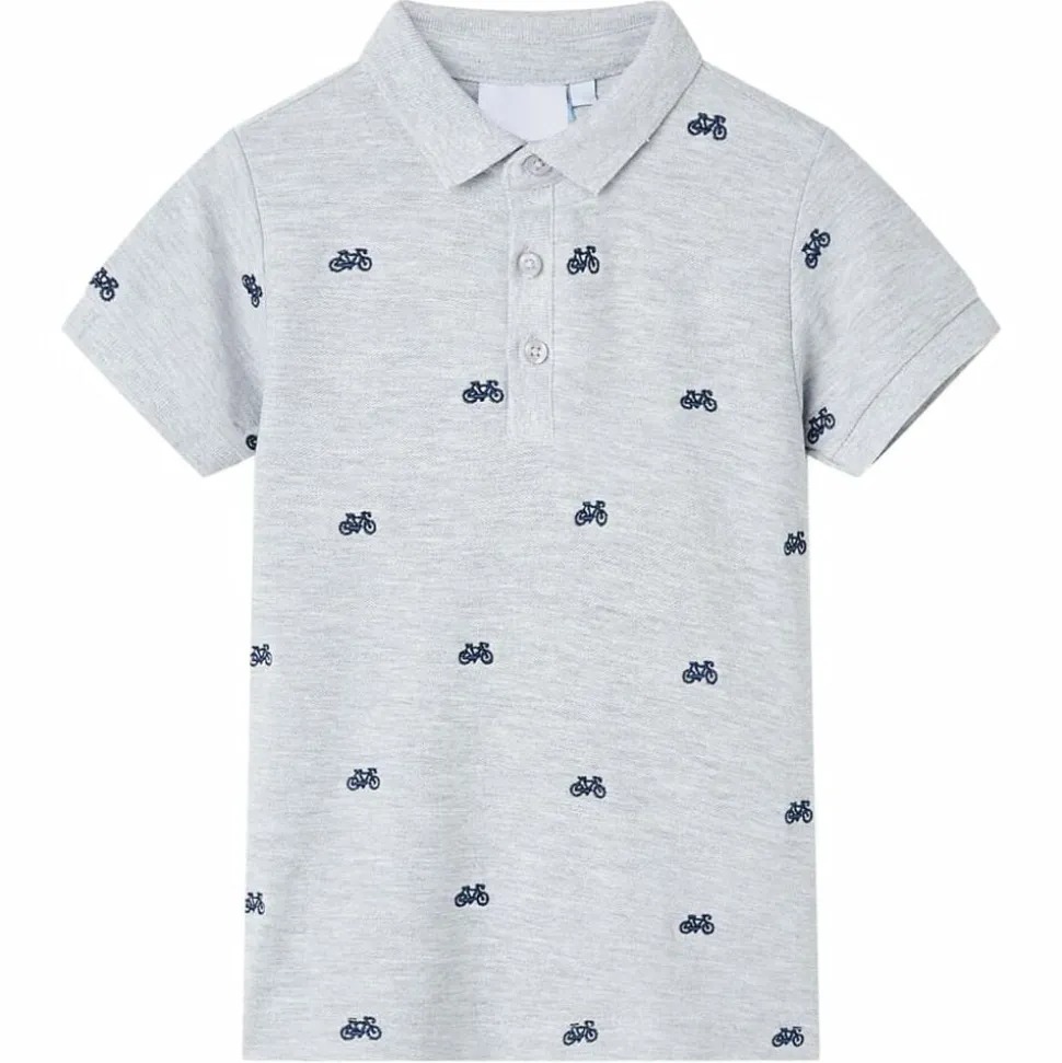 Kinderpoloshirt 92 gemêleerd grijs