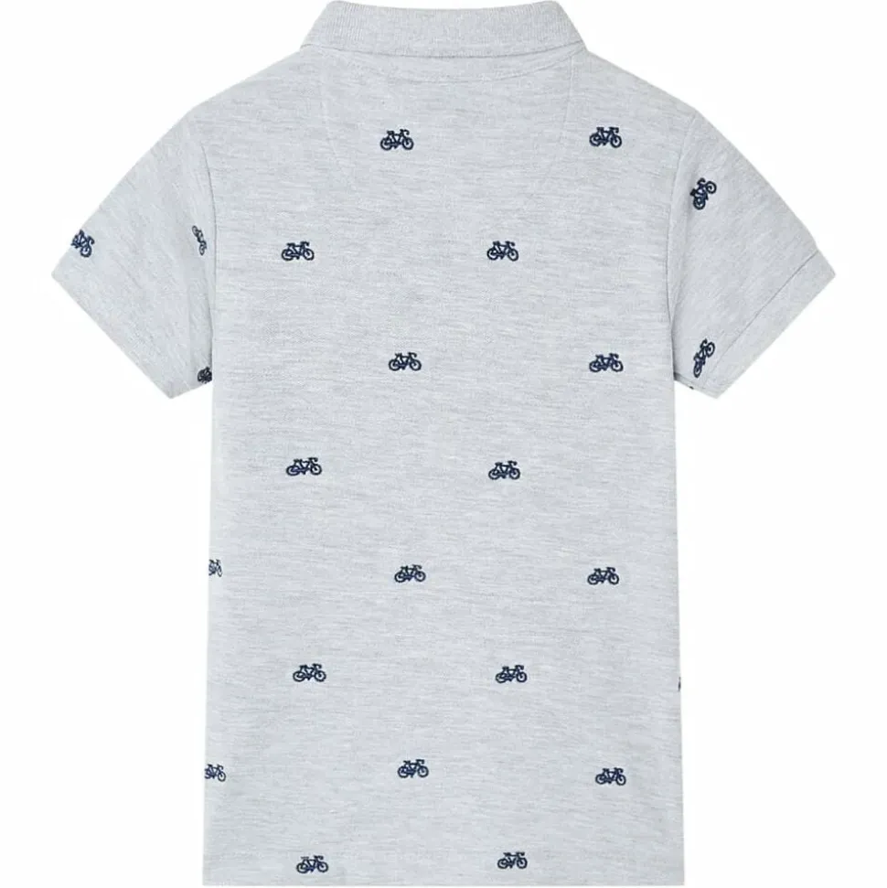 Kinderpoloshirt 92 gemêleerd grijs