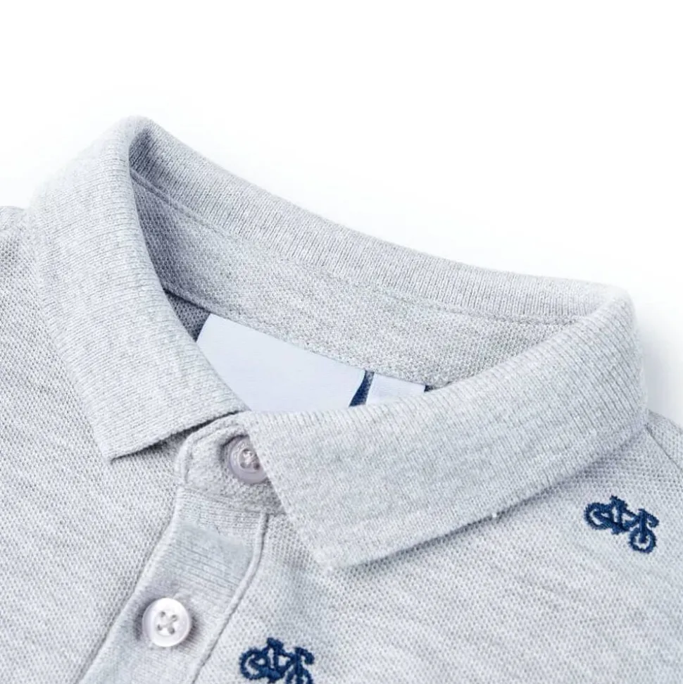 Kinderpoloshirt 92 gemêleerd grijs
