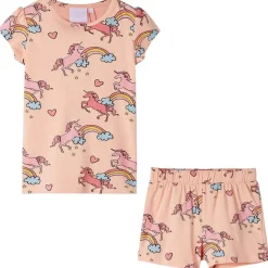 Kinderpyjama met korte mouwen 92 lichtoranje