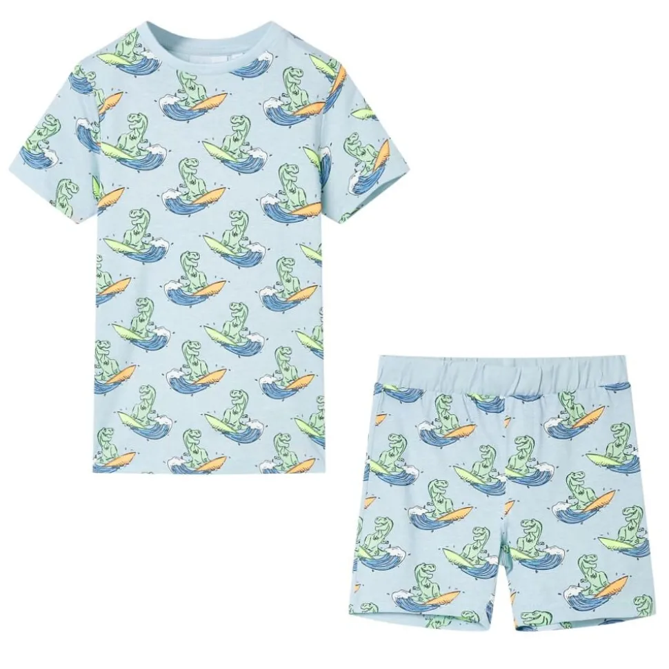 Kinderpyjama met korte mouwen 104 lichtblauw