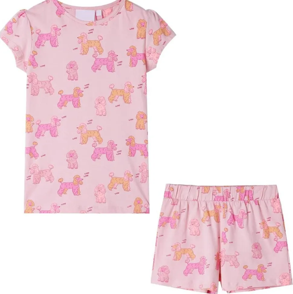 Kinderpyjama met korte mouwen 92 lichtroze