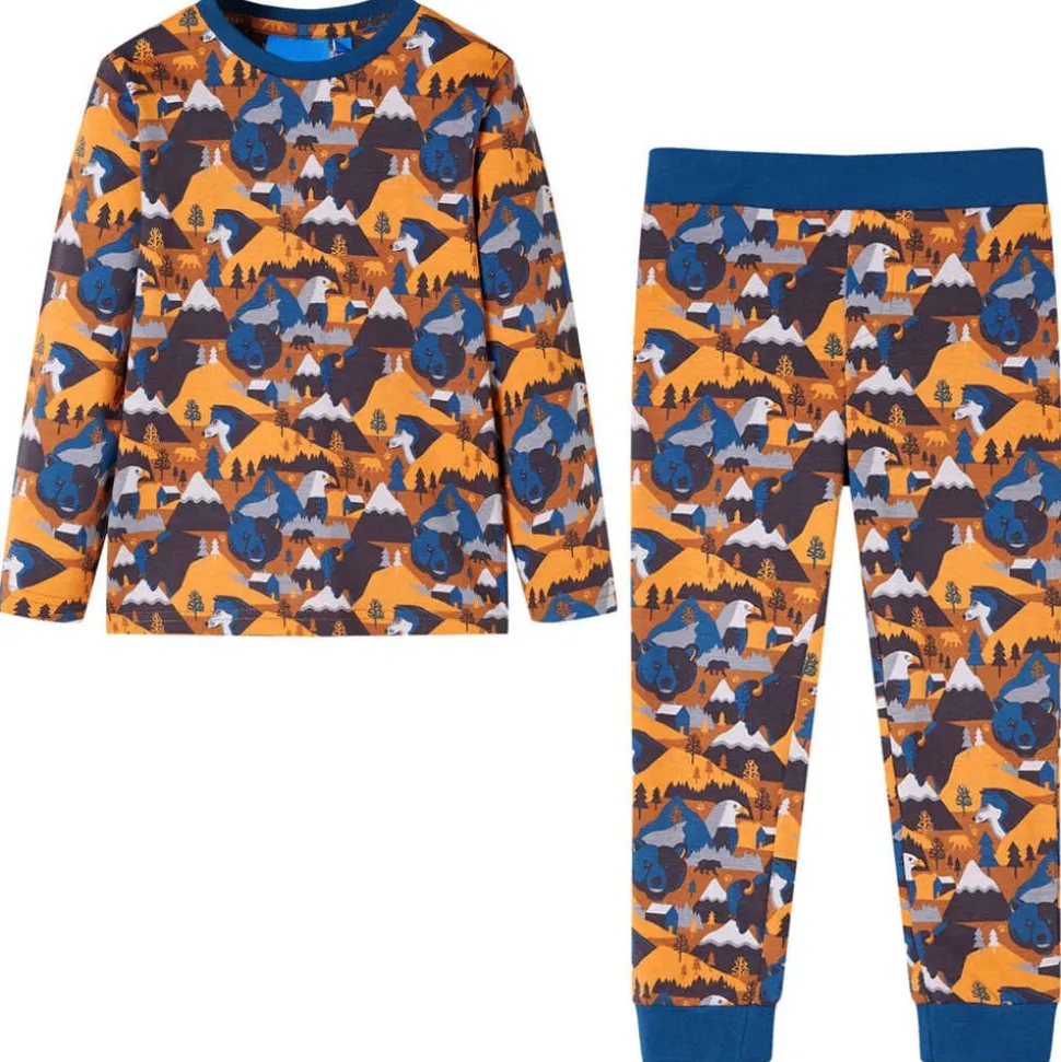 Kinderpyjama met lange mouwen 92 cognackleurig