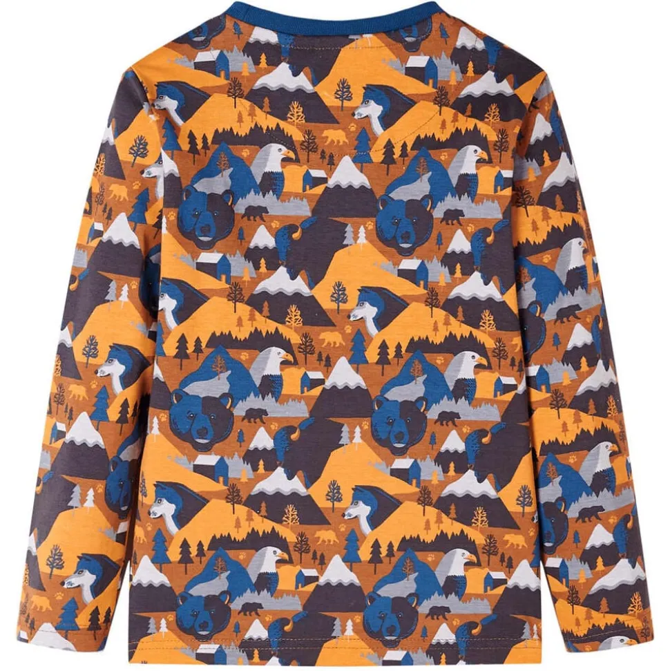 Kinderpyjama met lange mouwen 92 cognackleurig