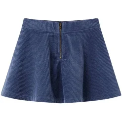 Kinderrok met zakken ribfluweel 92 marineblauw