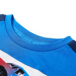 Kindershirt 104 blauw en marineblauw