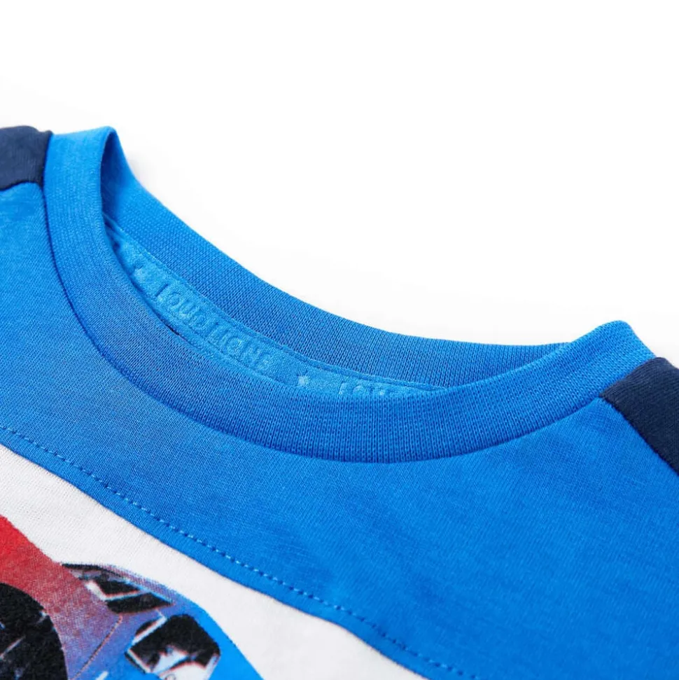 Kindershirt 104 blauw en marineblauw