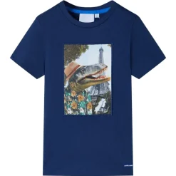 Kindershirt 116 donkerblauw