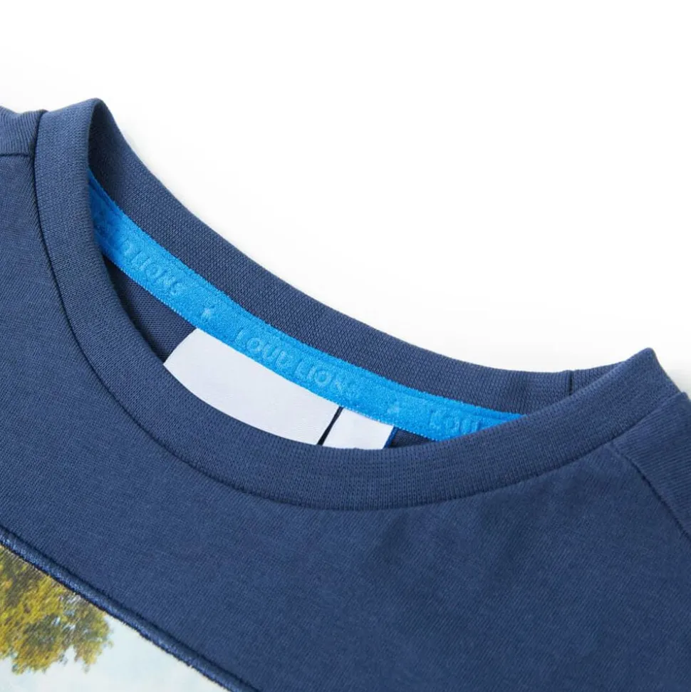 Kindershirt 116 donkerblauw
