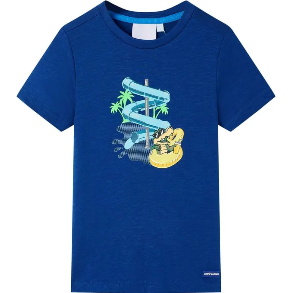 Kindershirt 128 donkerblauw