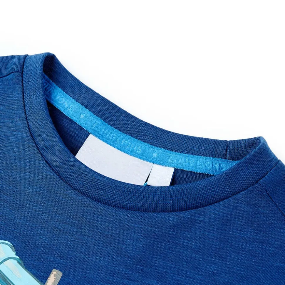 Kindershirt 128 donkerblauw