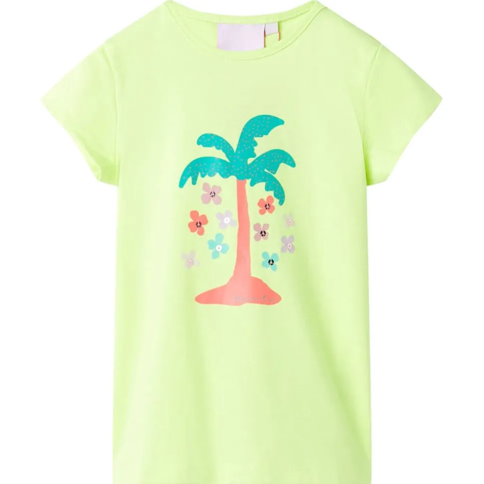 Kindershirt 116 fluorescerend geel