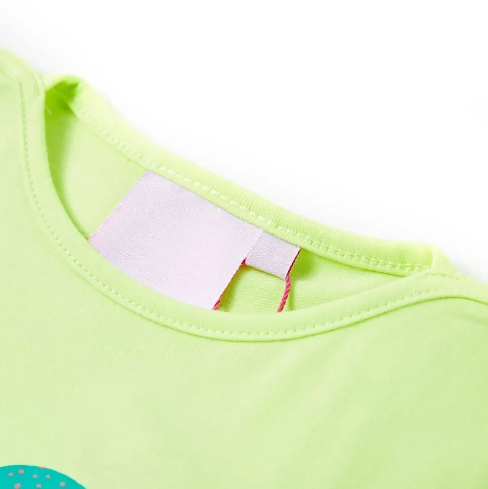 Kindershirt 116 fluorescerend geel