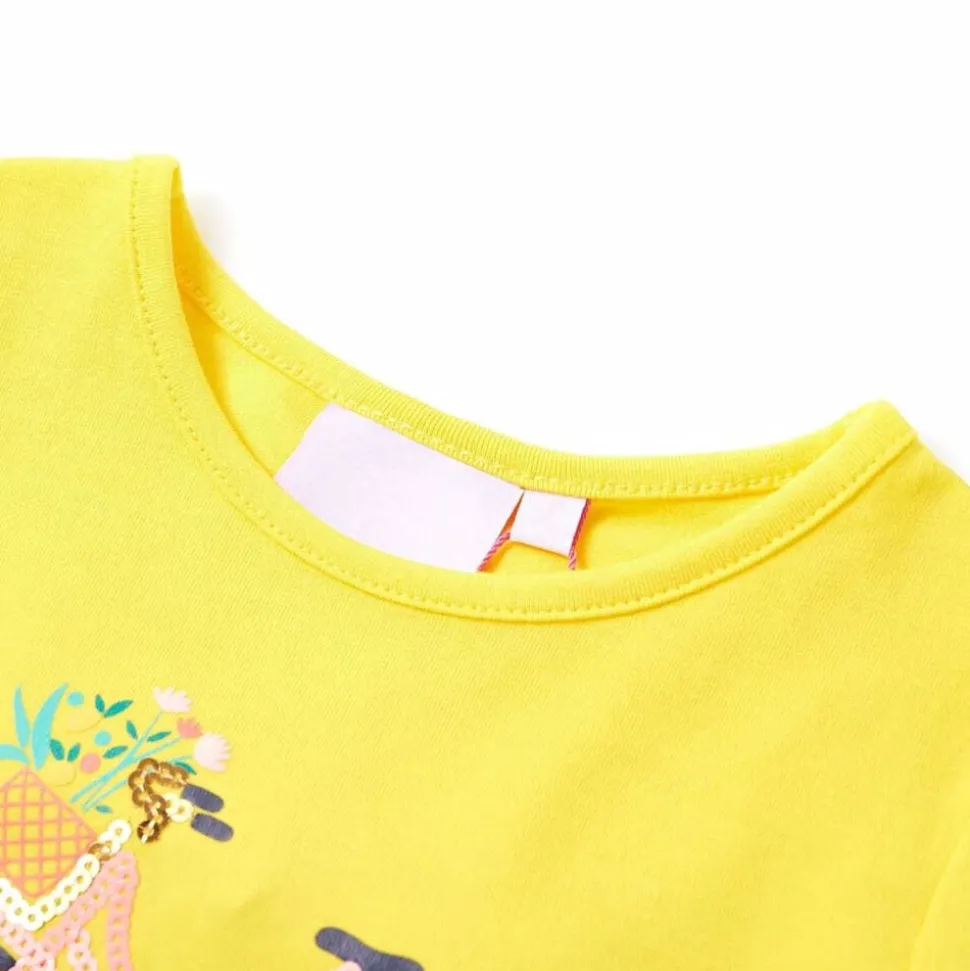 Kindershirt 104 geel