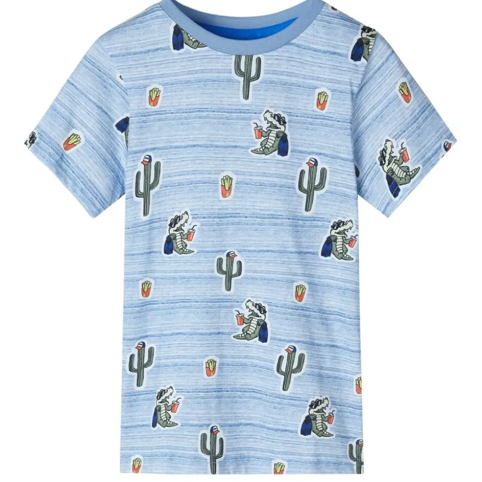 Kindershirt 128 gemengd blauw