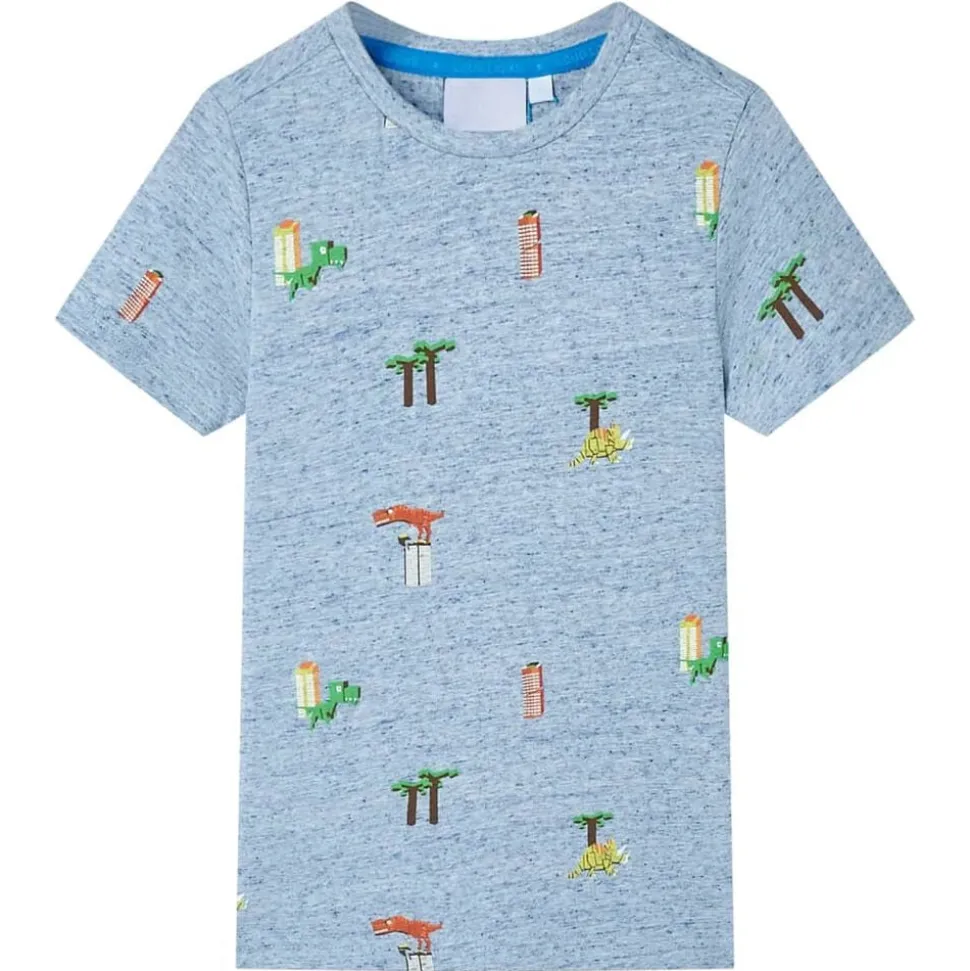 Kindershirt 104 gemêleerd blauw