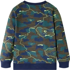 Kindershirt 128 gemêleerd donkerkakikleurig