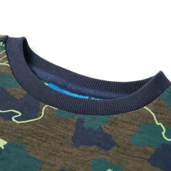 Kindershirt 128 gemêleerd donkerkakikleurig