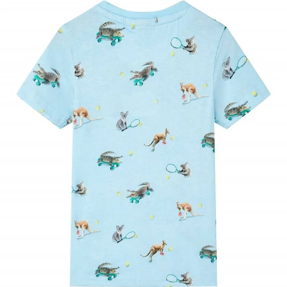 Kindershirt 116 gemêleerd lichtblauw