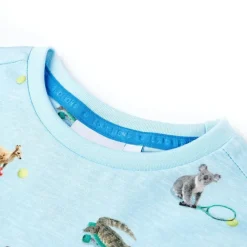 Kindershirt 116 gemêleerd lichtblauw