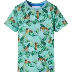 Kindershirt 128 gemêleerd lichtgroen